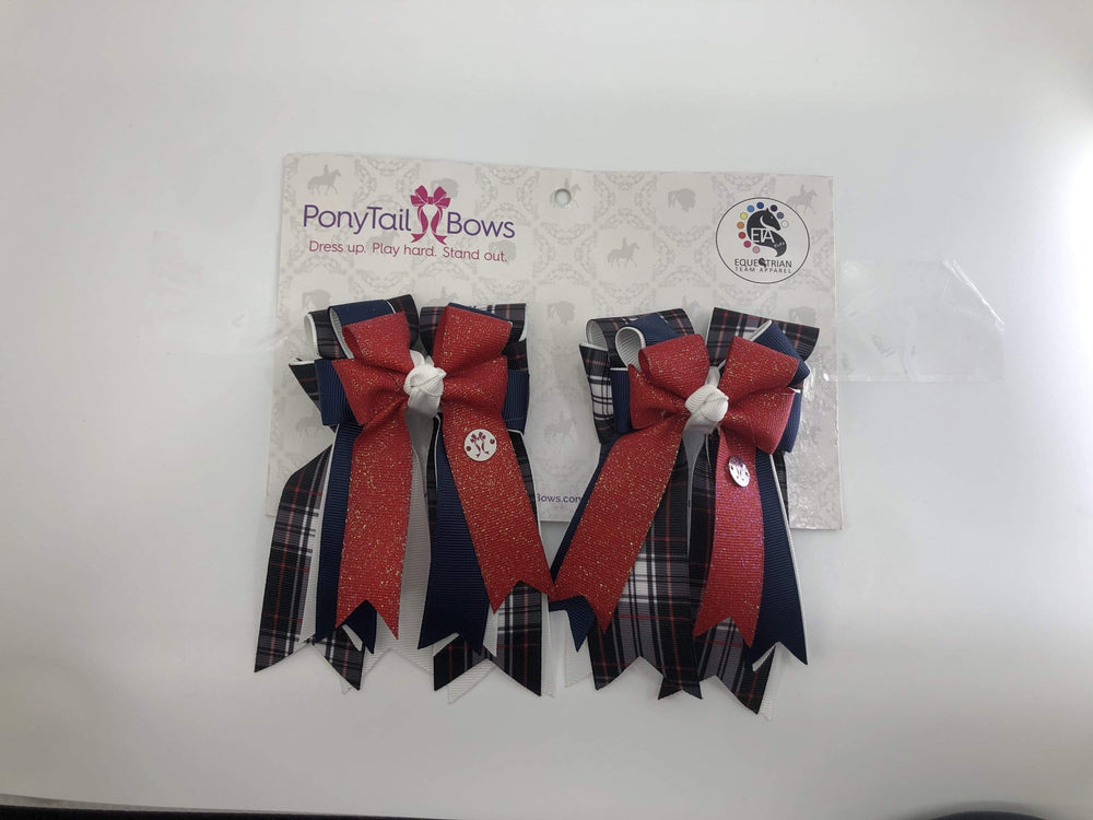 PonyTail Bows 3" Tails Black Plaid/Red Topper PonyTail Bows equestrian team apparel online tack store mobile tack store custom farm apparel custom show stable clothing equestrian lifestyle horse show clothing riding clothes PonyTail Bows | Equestrian Hair Accessories horses equestrian tack store?id=22587175862438
