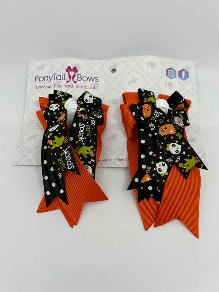 PonyTail Bows 3" Tails Boo Spooky PonyTail Bows equestrian team apparel online tack store mobile tack store custom farm apparel custom show stable clothing equestrian lifestyle horse show clothing riding clothes PonyTail Bows | Equestrian Hair Accessories horses equestrian tack store