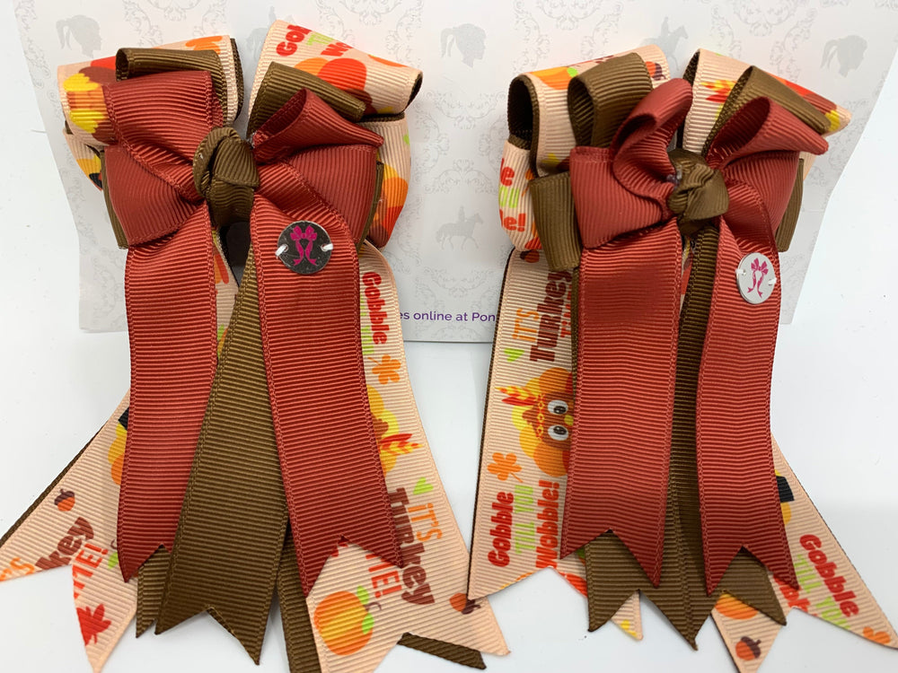 PonyTail Bows Show Bows PonyTail Bows- Turkey Time equestrian team apparel online tack store mobile tack store custom farm apparel custom show stable clothing equestrian lifestyle horse show clothing riding clothes PonyTail Bows | Equestrian Hair Accessories horses equestrian tack store