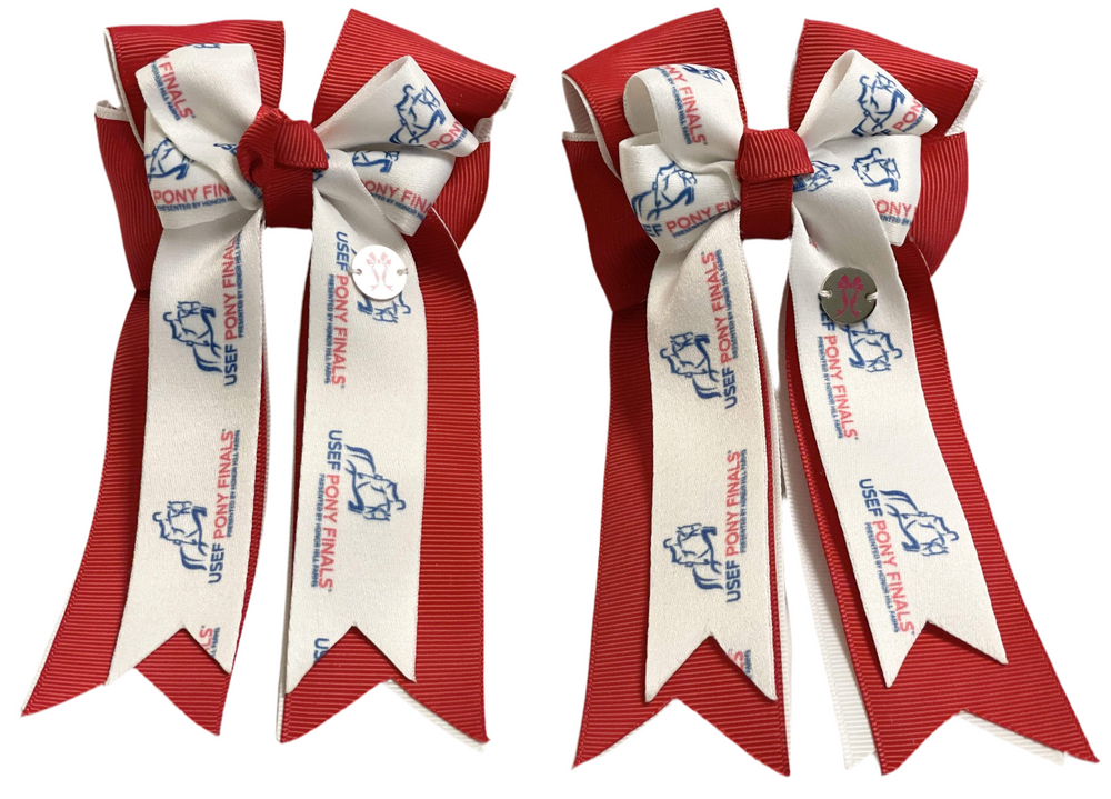 Pony Finals Red PonyTail Bows