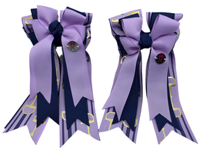 PonyTail Bows- Lilac/Navy Bits