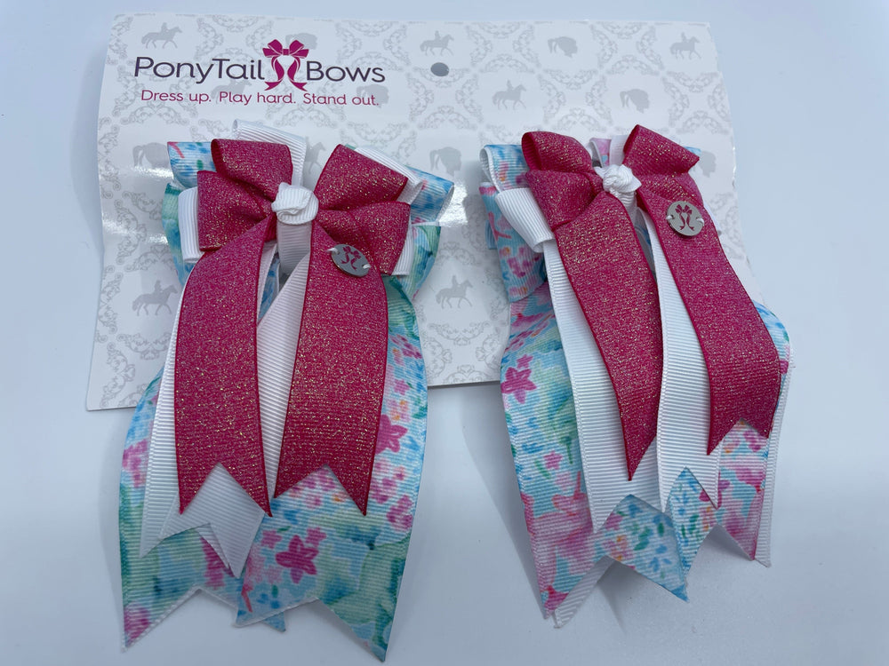 PonyTail Bows 3" Tails Unicorn Love- Hot Pink PonyTail Bows equestrian team apparel online tack store mobile tack store custom farm apparel custom show stable clothing equestrian lifestyle horse show clothing riding clothes PonyTail Bows | Equestrian Hair Accessories horses equestrian tack store