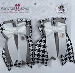 PonyTail Bows- Black and White Houndstooth