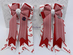 PonyTail Bows- Red Canes