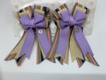 PonyTail Bows- Glitter Lavender& Cream Stripes