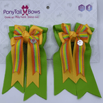 PonyTail Bows- Lime/Yellow/Stripe