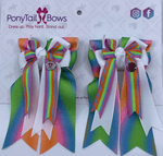 PonyTail Bows- TyeDye/White/Stripe