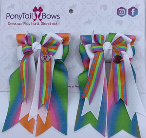 PonyTail Bows 3" Tails PonyTail Bows- TyeDye/White/Stripe equestrian team apparel online tack store mobile tack store custom farm apparel custom show stable clothing equestrian lifestyle horse show clothing riding clothes PonyTail Bows | Equestrian Hair Accessories horses equestrian tack store