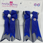 PonyTail Bows- Kat Blue