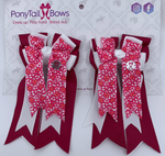 PonyTail Bows- Raspberry Floral