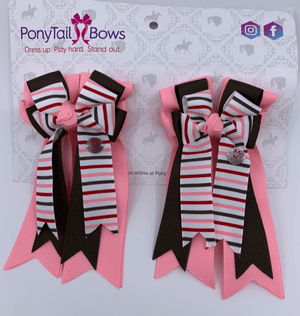 PonyTail Bows 3" Tails PonyTail Bows-Charming Pink Base equestrian team apparel online tack store mobile tack store custom farm apparel custom show stable clothing equestrian lifestyle horse show clothing riding clothes PonyTail Bows | Equestrian Hair Accessories horses equestrian tack store