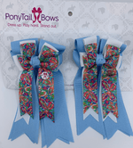 PonyTail Bows- Blue Butterfly