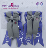 PonyTail Bows-Lavender Silver Bits