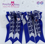 PonyTail Bows- Royal Blue Anchors