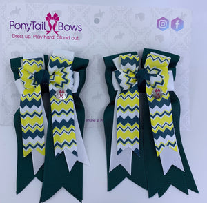 PonyTail Bows 3" Tails PonyTail Bows- Chevron Jade equestrian team apparel online tack store mobile tack store custom farm apparel custom show stable clothing equestrian lifestyle horse show clothing riding clothes PonyTail Bows | Equestrian Hair Accessories horses equestrian tack store