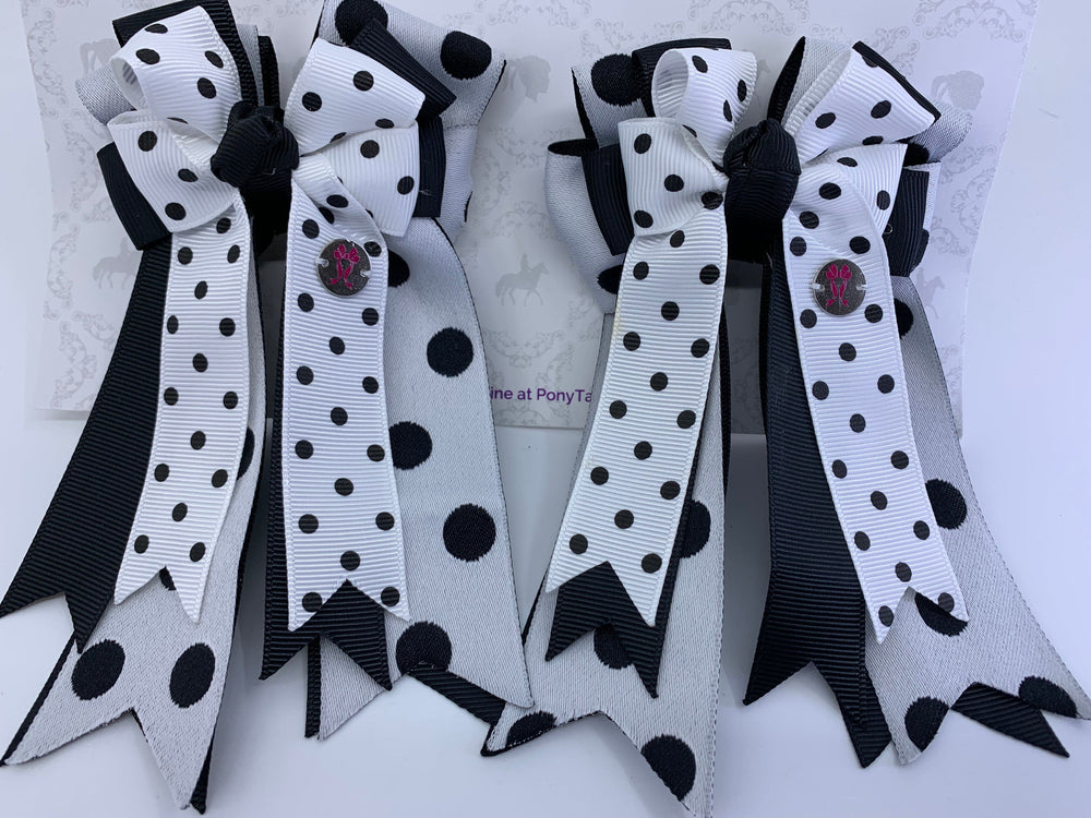 PonyTail Bows 3" Tails PonyTail Bows- Dots for Days equestrian team apparel online tack store mobile tack store custom farm apparel custom show stable clothing equestrian lifestyle horse show clothing riding clothes PonyTail Bows | Equestrian Hair Accessories horses equestrian tack store