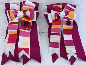 PonyTail Bows 3" Tails PonyTail Bows- Cool Shades Dark Pink equestrian team apparel online tack store mobile tack store custom farm apparel custom show stable clothing equestrian lifestyle horse show clothing riding clothes PonyTail Bows | Equestrian Hair Accessories horses equestrian tack store