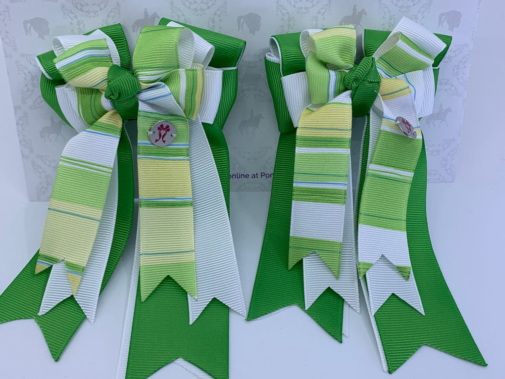 PonyTail Bows 3" Tails PonyTail Bows- Cool Shades Lime Green equestrian team apparel online tack store mobile tack store custom farm apparel custom show stable clothing equestrian lifestyle horse show clothing riding clothes PonyTail Bows | Equestrian Hair Accessories horses equestrian tack store
