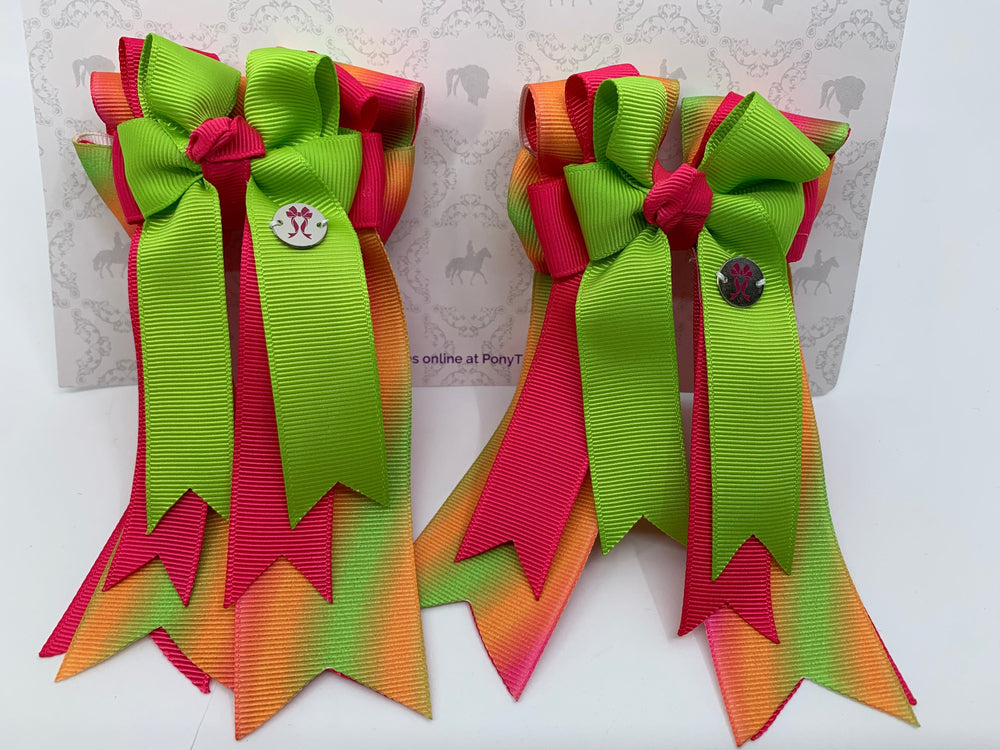 PonyTail Bows 3" Tails PonyTail Bows- Tie-dye Blast equestrian team apparel online tack store mobile tack store custom farm apparel custom show stable clothing equestrian lifestyle horse show clothing riding clothes PonyTail Bows | Equestrian Hair Accessories horses equestrian tack store