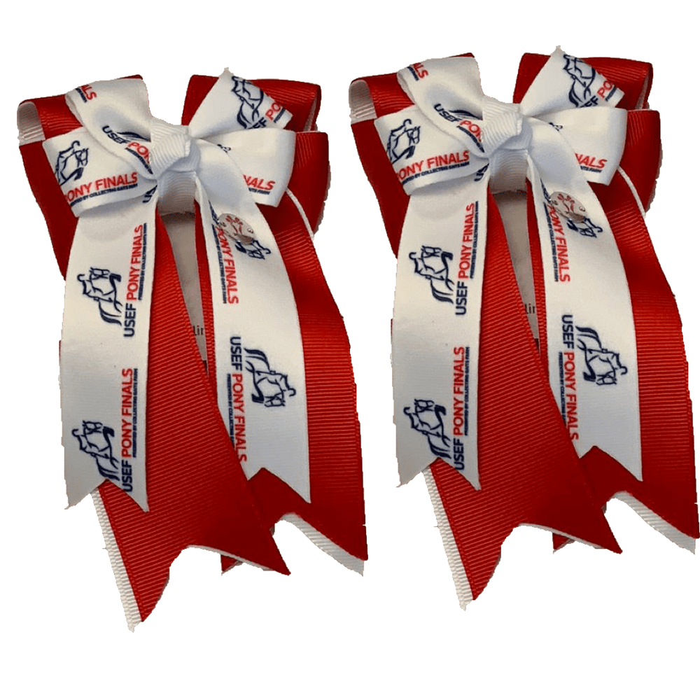 Ponytail Bows 3" Tails PF Red Show Bows equestrian team apparel online tack store mobile tack store custom farm apparel custom show stable clothing equestrian lifestyle horse show clothing riding clothes horses equestrian tack store