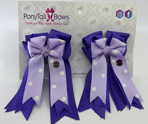 PonyTail Bows 3" Tails Pop of Purple PonyTail Bows equestrian team apparel online tack store mobile tack store custom farm apparel custom show stable clothing equestrian lifestyle horse show clothing riding clothes PonyTail Bows | Equestrian Hair Accessories horses equestrian tack store