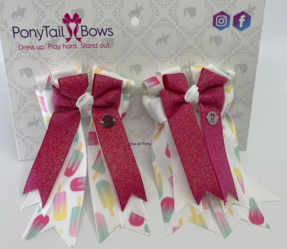 PonyTail Bows 3" Tails Hot Pink Popsicle PonyTail Bows equestrian team apparel online tack store mobile tack store custom farm apparel custom show stable clothing equestrian lifestyle horse show clothing riding clothes PonyTail Bows | Equestrian Hair Accessories horses equestrian tack store