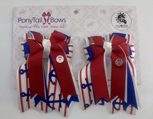 Anchors Red PonyTail Bows