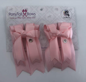 Baby Pink Solid PonyTail Bows