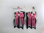 Black White Pink PonyTail Bows
