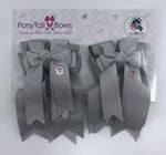 Grey Solid PonyTail Bows