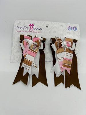PonyTail Bows 3" Tails Cool Shades Chocolate PonyTail Bows equestrian team apparel online tack store mobile tack store custom farm apparel custom show stable clothing equestrian lifestyle horse show clothing riding clothes PonyTail Bows | Equestrian Hair Accessories horses equestrian tack store