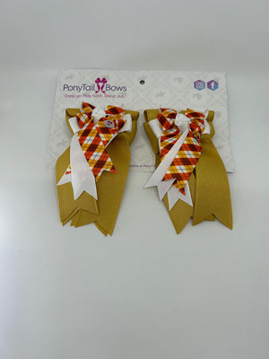 PonyTail Bows 3" Tails Falling In Tan PonyTail Bows equestrian team apparel online tack store mobile tack store custom farm apparel custom show stable clothing equestrian lifestyle horse show clothing riding clothes PonyTail Bows | Equestrian Hair Accessories horses equestrian tack store