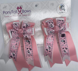 PonyTail Bows 3" Tails Light Pink Bandana Bows equestrian team apparel online tack store mobile tack store custom farm apparel custom show stable clothing equestrian lifestyle horse show clothing riding clothes PonyTail Bows | Equestrian Hair Accessories horses equestrian tack store