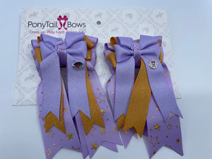 PonyTail Bows 3" Tails Starry Night- Lavender PonyTail Bows equestrian team apparel online tack store mobile tack store custom farm apparel custom show stable clothing equestrian lifestyle horse show clothing riding clothes PonyTail Bows | Equestrian Hair Accessories horses equestrian tack store