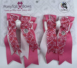 Pink Floral PonyTail Bows