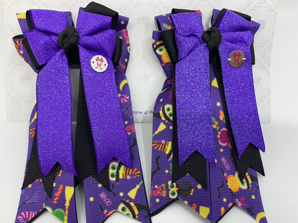 PonyTail Bows 3" Tails PonyTail Bows- Owlween equestrian team apparel online tack store mobile tack store custom farm apparel custom show stable clothing equestrian lifestyle horse show clothing riding clothes PonyTail Bows | Equestrian Hair Accessories horses equestrian tack store