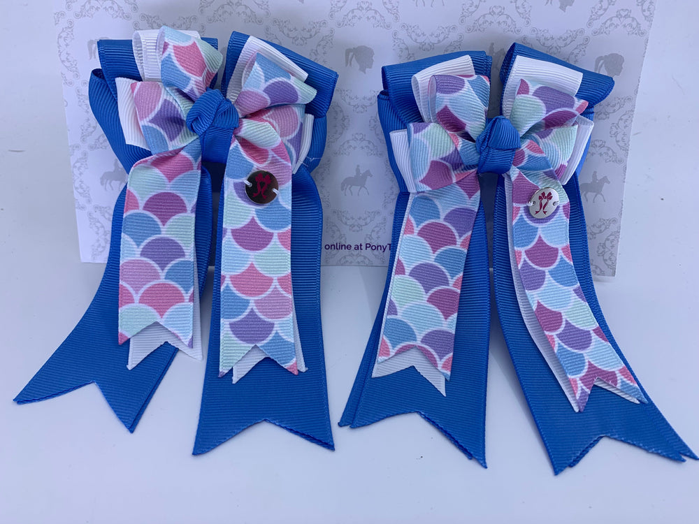 PonyTail Bows 3" Tails PonyTail Bows- Mermaid Ocean equestrian team apparel online tack store mobile tack store custom farm apparel custom show stable clothing equestrian lifestyle horse show clothing riding clothes PonyTail Bows | Equestrian Hair Accessories horses equestrian tack store