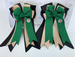 PonyTail Bows 3" Tails PonyTail Bows-  Black/Khaki/Hunter Green equestrian team apparel online tack store mobile tack store custom farm apparel custom show stable clothing equestrian lifestyle horse show clothing riding clothes PonyTail Bows | Equestrian Hair Accessories horses equestrian tack store