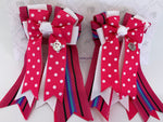 PonyTail Bows- Pink Dots and Stripes
