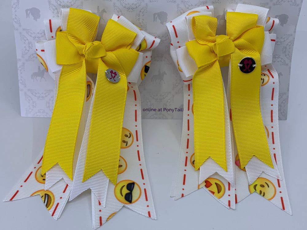 PonyTail Bows 3" Tails PonyTail Bows- Emoji Faces equestrian team apparel online tack store mobile tack store custom farm apparel custom show stable clothing equestrian lifestyle horse show clothing riding clothes PonyTail Bows | Equestrian Hair Accessories horses equestrian tack store