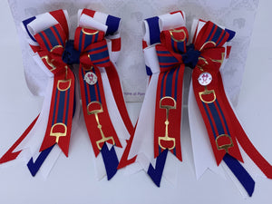 PonyTail Bows 3" Tails PonyTail Bows- Red White Striped Bits equestrian team apparel online tack store mobile tack store custom farm apparel custom show stable clothing equestrian lifestyle horse show clothing riding clothes PonyTail Bows | Equestrian Hair Accessories horses equestrian tack store