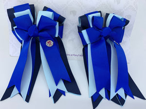 PonyTail Bows 3" Tails Copy of PonyTail Bows- The Blues equestrian team apparel online tack store mobile tack store custom farm apparel custom show stable clothing equestrian lifestyle horse show clothing riding clothes PonyTail Bows | Equestrian Hair Accessories horses equestrian tack store