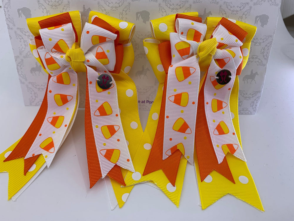 PonyTail Bows- Candy Corn Yellow