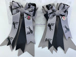 PonyTail Bows- Show Jumping Gray