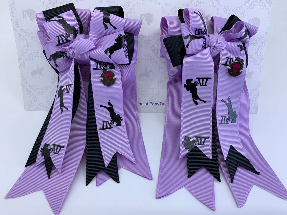 PonyTail Bows 3" Tails PonyTail Bows- Show Jumping Lavender equestrian team apparel online tack store mobile tack store custom farm apparel custom show stable clothing equestrian lifestyle horse show clothing riding clothes PonyTail Bows | Equestrian Hair Accessories horses equestrian tack store