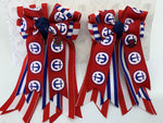 PonyTail Bows- Red/White/Blue Anchors