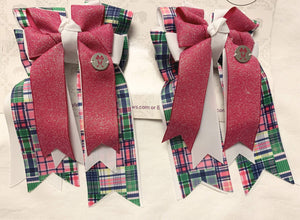 PonyTail Bows 3" Tails Passion Plaid PonyTail Bows equestrian team apparel online tack store mobile tack store custom farm apparel custom show stable clothing equestrian lifestyle horse show clothing riding clothes PonyTail Bows | Equestrian Hair Accessories horses equestrian tack store