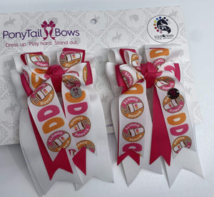 PonyTail Bows 3" Tails Dunkin Pink PonyTail Bows equestrian team apparel online tack store mobile tack store custom farm apparel custom show stable clothing equestrian lifestyle horse show clothing riding clothes PonyTail Bows | Equestrian Hair Accessories horses equestrian tack store?id=28095426298022
