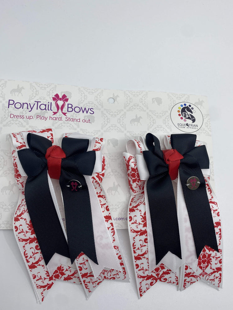 PonyTail Bows 3" Tails Red Demask Black PonyTail Bows equestrian team apparel online tack store mobile tack store custom farm apparel custom show stable clothing equestrian lifestyle horse show clothing riding clothes PonyTail Bows | Equestrian Hair Accessories horses equestrian tack store?id=28095612846246