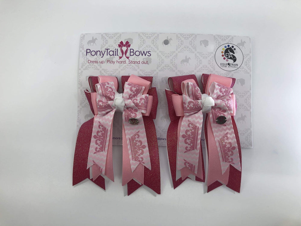 PonyTail Bows 3" Tails Pink Crowns PonyTail Bows equestrian team apparel online tack store mobile tack store custom farm apparel custom show stable clothing equestrian lifestyle horse show clothing riding clothes PonyTail Bows | Equestrian Hair Accessories horses equestrian tack store?id=22587139031206